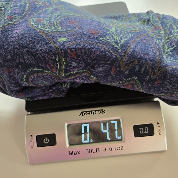 Lucky Brand Paisley Blouse Size Peacock Colors Cotton Modal Bohemian Tee Hippie - Picture 16 of 16